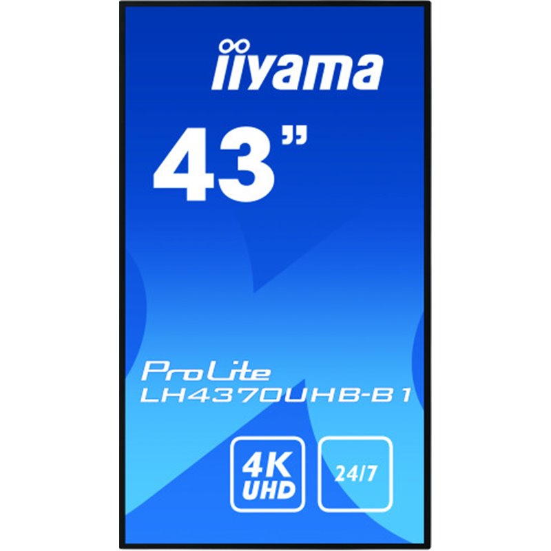 iiyama LH4370UHB-B1 pantalla de señalización Pantalla plana para señalización digital 108 cm (42.5") VA 4K Ultra HD Negro Proces