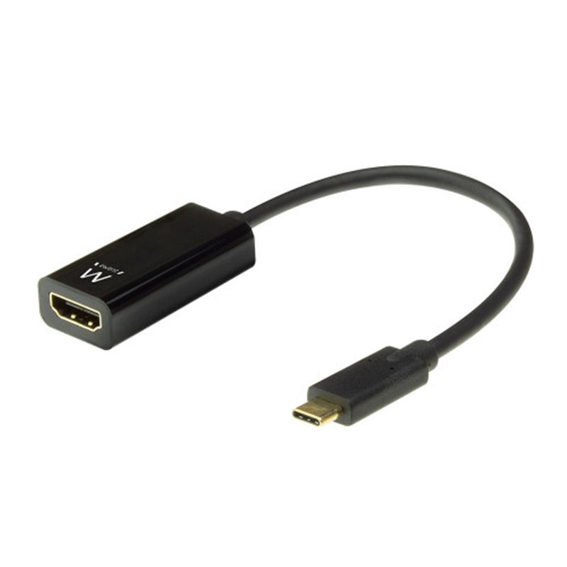 Ewent EW9823 adaptador de cable de vídeo 0,15 m USB Tipo C HDMI tipo A (Estándar) Negro