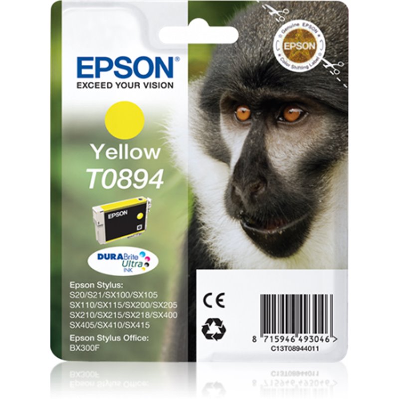 Epson Monkey Cartucho T0894 amarillo (etiqueta RF)