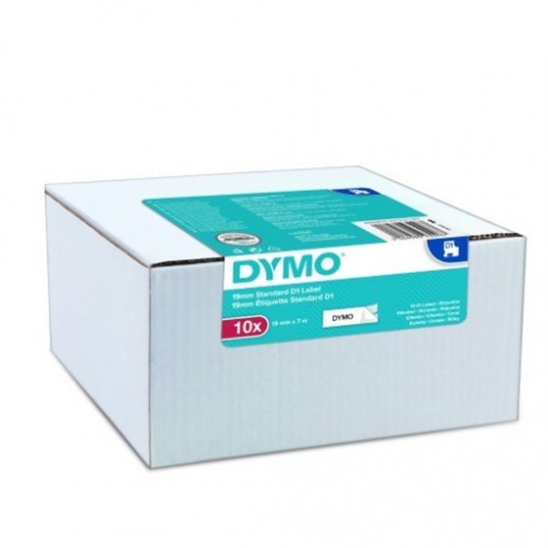 MULTIPACK 10 CINTAS DYMO D1 19MMX7M NEGRO/BLANCO DYMO 2093098