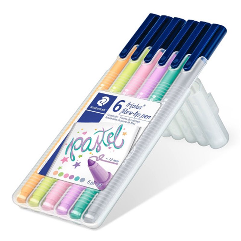 ESTUCHE 6 PZASTRIPLUS COLOR 323, SURT. NEON STAEDTLER 323SB6CS01