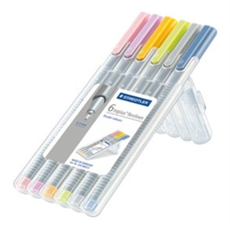 ESTUCHE 6 PZASTRIPLUS FINELINER 334, SURT. NEÓN STAEDTLER 334 SB6CS3