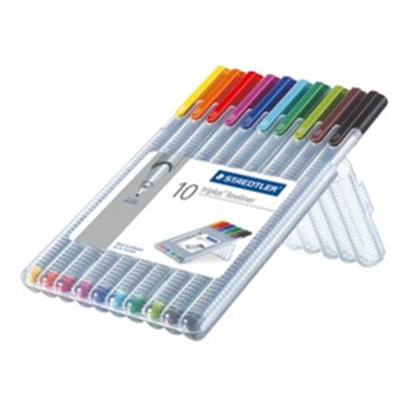 ESTUCHE 10 PZAS TRIPLUS FINELINER 334, SURT. STAEDTLER 334 SB10