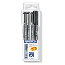 ESTUCHE 3 CALIBRADOS PIGMENT LINER 308, + REGALO PORTAMINAS STAEDTLER 308 S1WP3