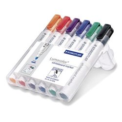 ESTUCHE 6 PZAS LUMOCOLOR WHITEBOARD MARKER 351, SURT. STAEDTLER 351 WP6