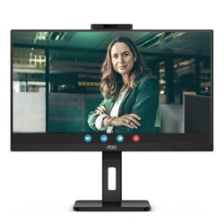 Monitor Profesional AOC 24P3CW 23.8"/ Full HD/ Webcam/ Multimedia/ Regulable en altura/ Negro