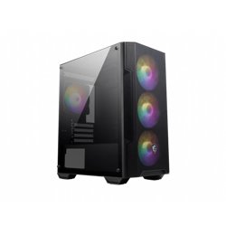 MSI MAG FORGE M100A carcasa de ordenador Micro Torre Negro, Transparente