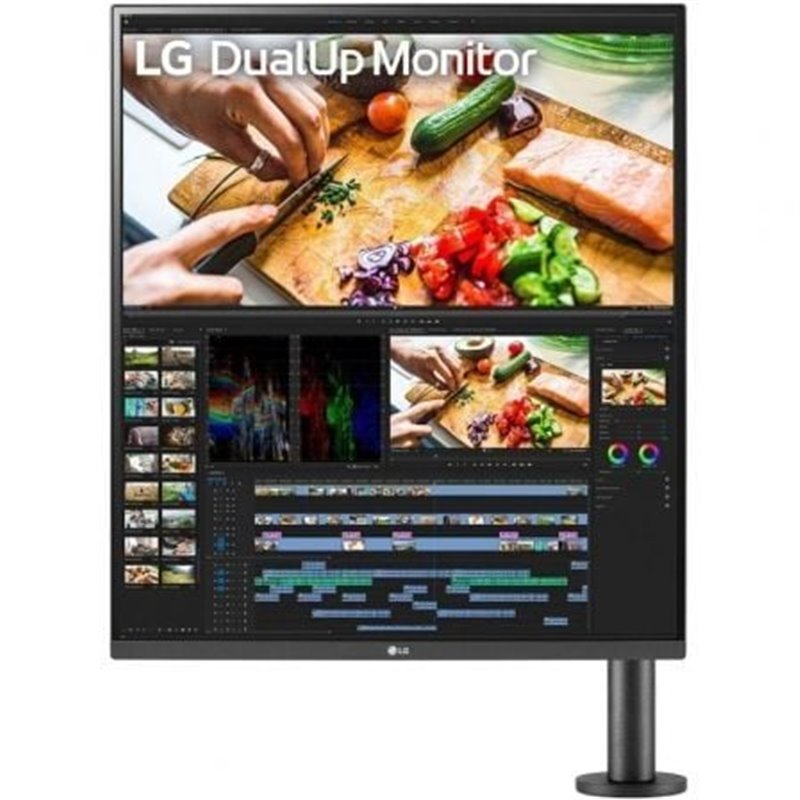 Monitor Profesional LG DualUp Ergo 28MQ780-B 27.6"/ SDQHD/ Multimedia/ Regulable en altura/ Negro