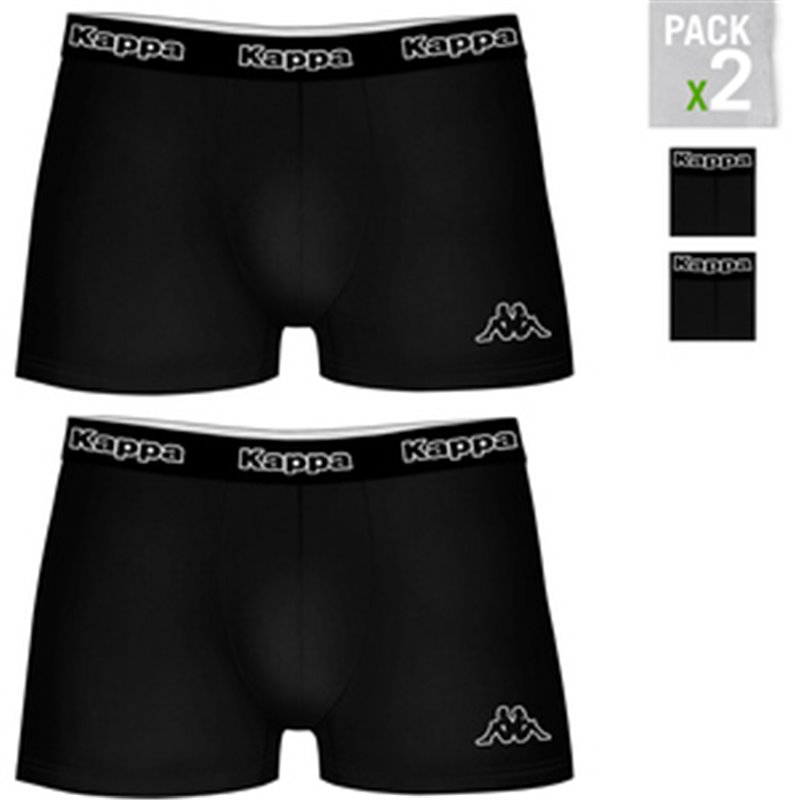 PACK 2 CALZONCILLOS KAPPA EN COLOR NEGRO PARA HOMBRE