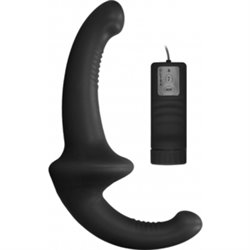 DILDO VIBRADOR CON ARNÉS SIN SUJECCIÓN SILICONA - NEGRO