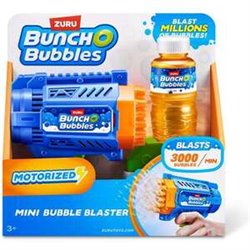 PISTOLA POMPAS BUNCHO MINI BUBBLE BLASTER, INCLUYE BOTELLA LIQUIDO SERIE 1 20X20X75CM