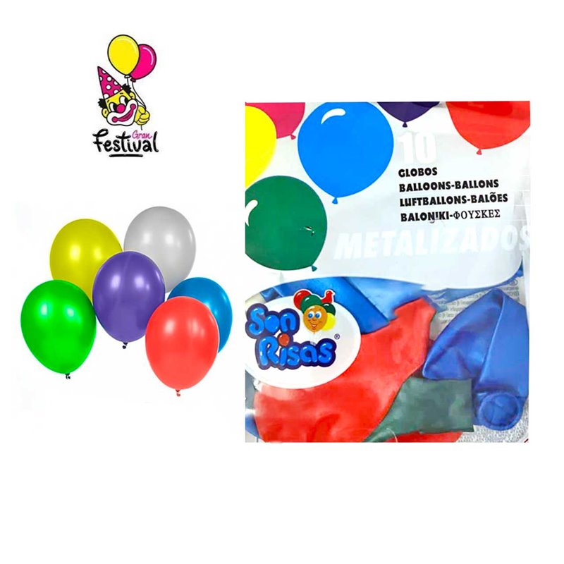 GLOBOS METALIZADOS X10