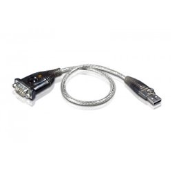 Aten UC232A1-AT adaptador de cable USB RS-232 Negro, Metálico