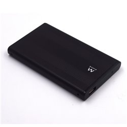 Ewent EW7041 caja para disco duro externo Aluminio, Negro 2.5" USB con suministro de corriente