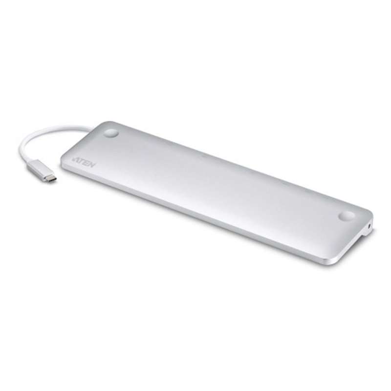 Aten UH3234 base para portátil y replicador de puertos Alámbrico USB 3.2 Gen 1 (3.1 Gen 1) Type-C Plata