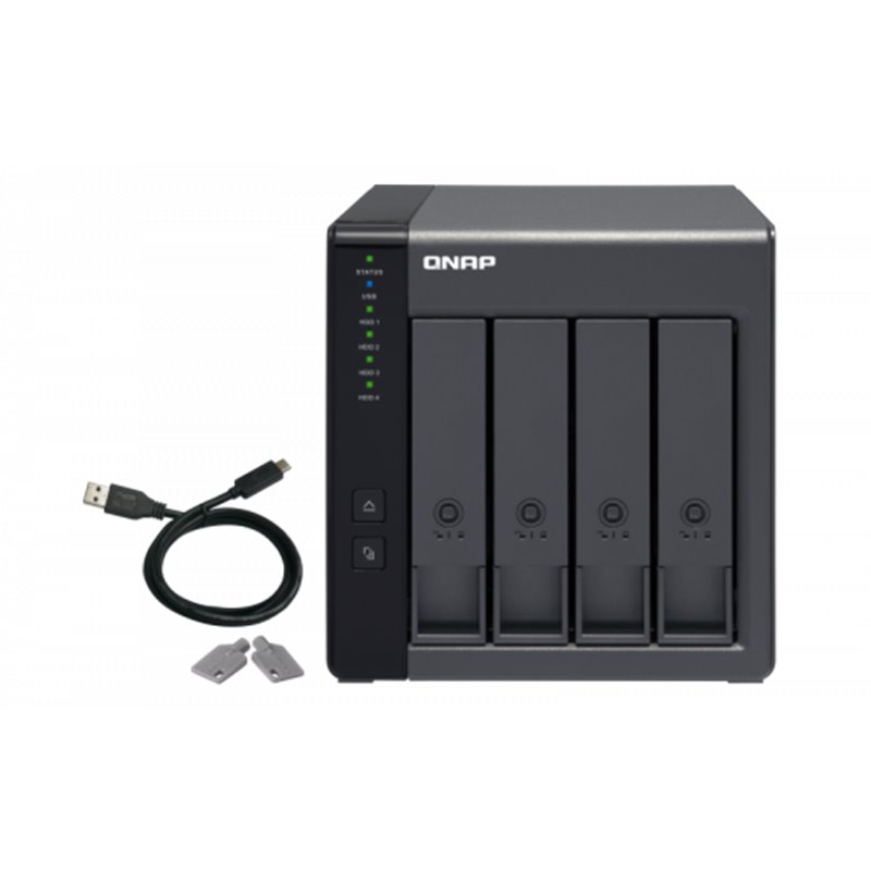 QNAP TR-004 unidad de disco multiple Negro