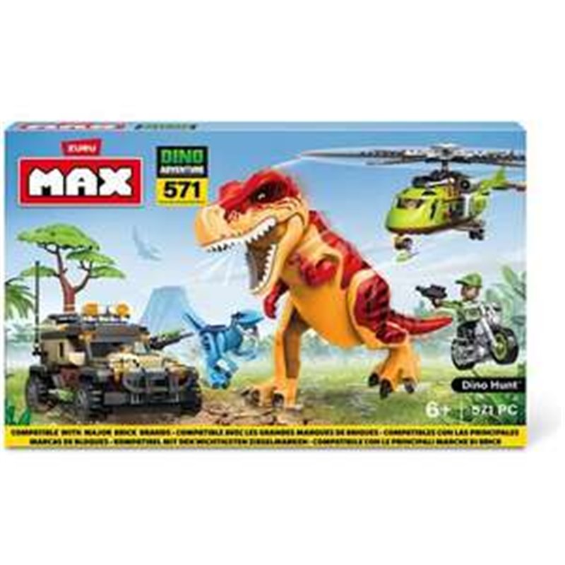 JUEGO DE CONSTRUCCIÓN MAX DINO CON FIGURAS, DINOSAURIOS Y ACCESORIOS (592 PIEZAS) 33X483X76CM