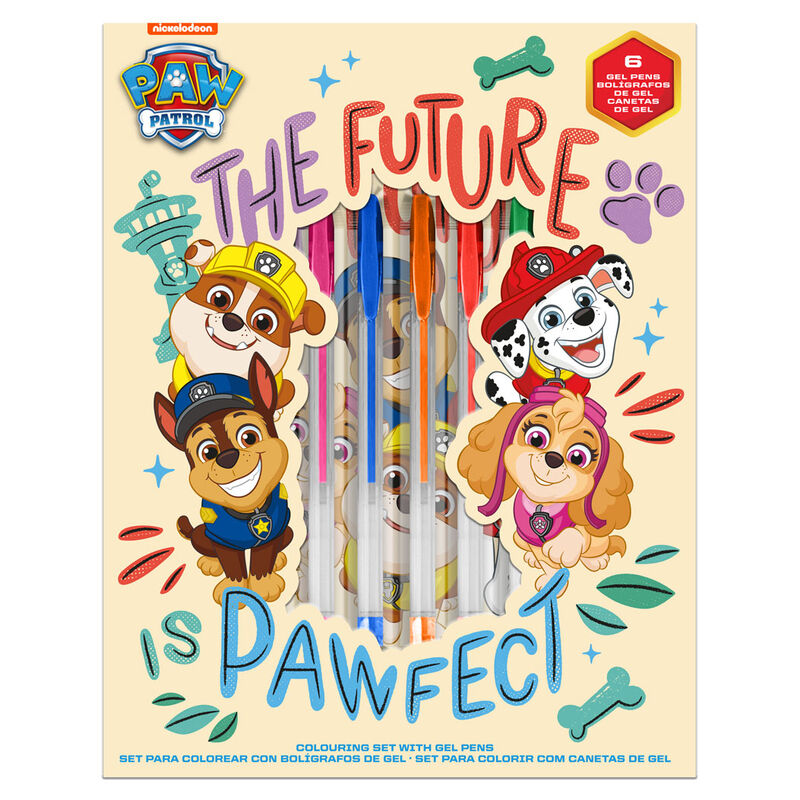 Set papeleria cuaderno + boligrafos de gel Patrulla Canina Paw Patrol