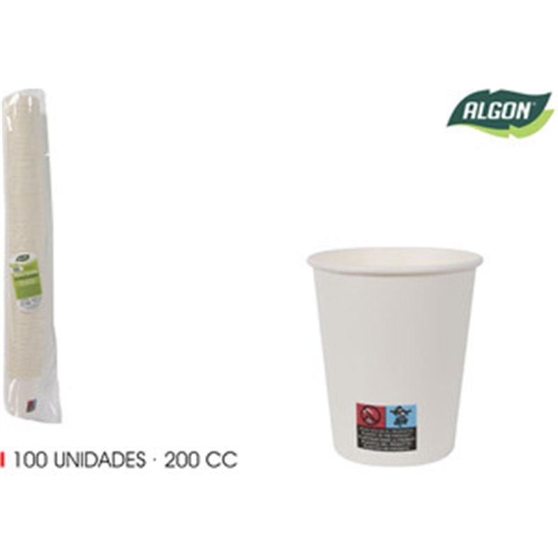 SET-100 VASO BLANCO CARTON 200CC ALGON