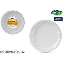 SET-25 PLATO BIO.REDONDO 25CM CAÑA ALGON