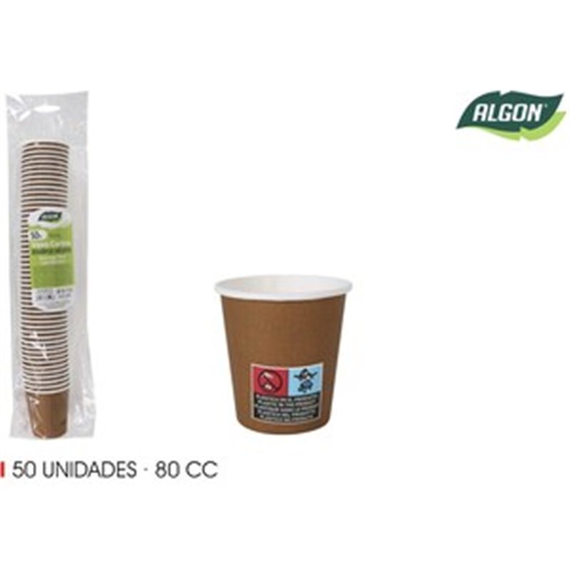 SET-50 VASO CARTON MARRON 80CC ALGON