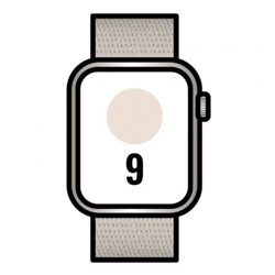 Apple Watch Series 9/ GPS/ 41mm/ Caja de Aluminio Blanco Estrella/ Correa Deportiva Loop Blanco Estrella