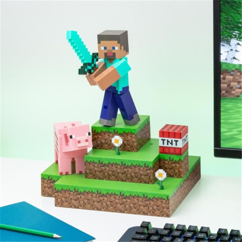 LÁMPARA DIORAMA MINECRAFT STEVE PALADONE PP9463MCF