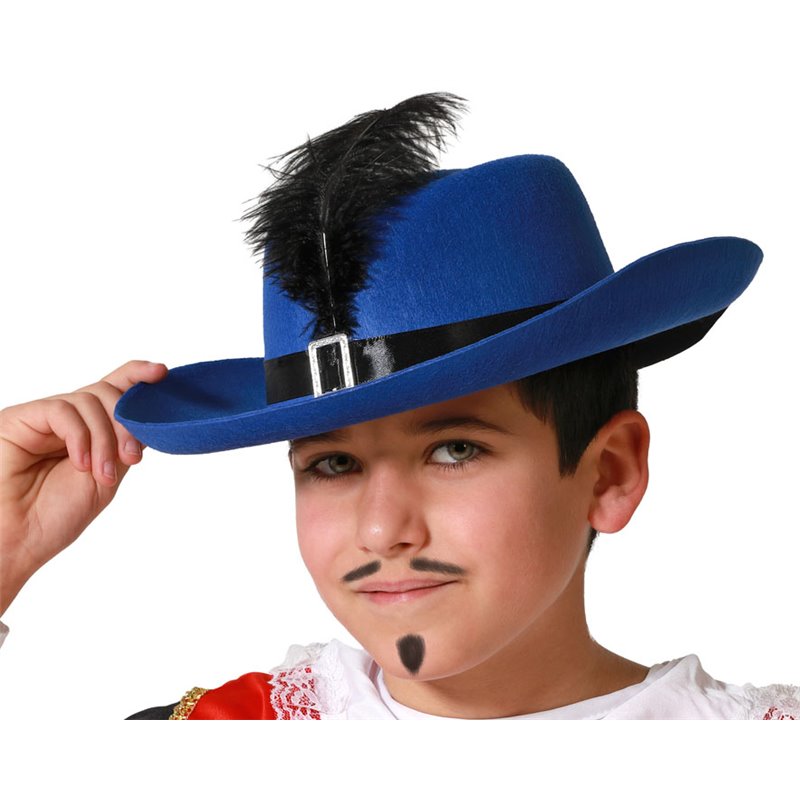 SOMBRERO MOSQUETERO AZUL NIÑO