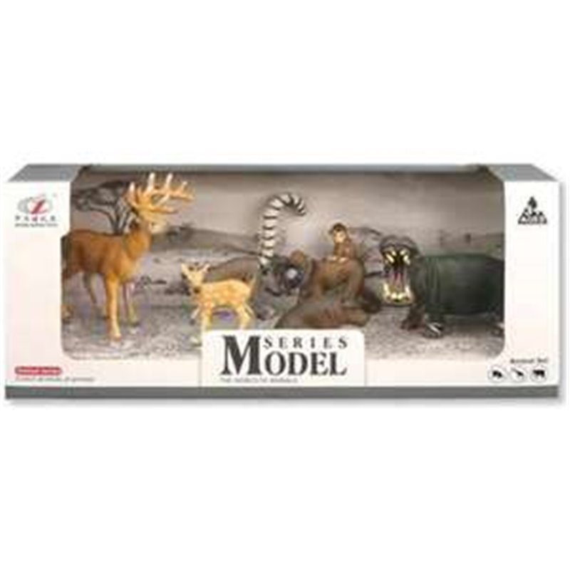 CAJA 6 ANIMALES SALVAJES 30X10X13CM - MODELOS SURTIDOS