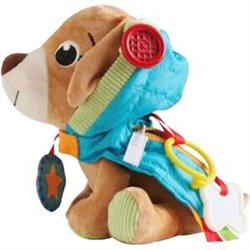 PELUCHE PERRITO VISTE Y JUEGA PLAYSKOOL. JUEGO SENSORIAL CON EXPLORACIÓN TÁCTIL. 23X12,7X25,4 CM