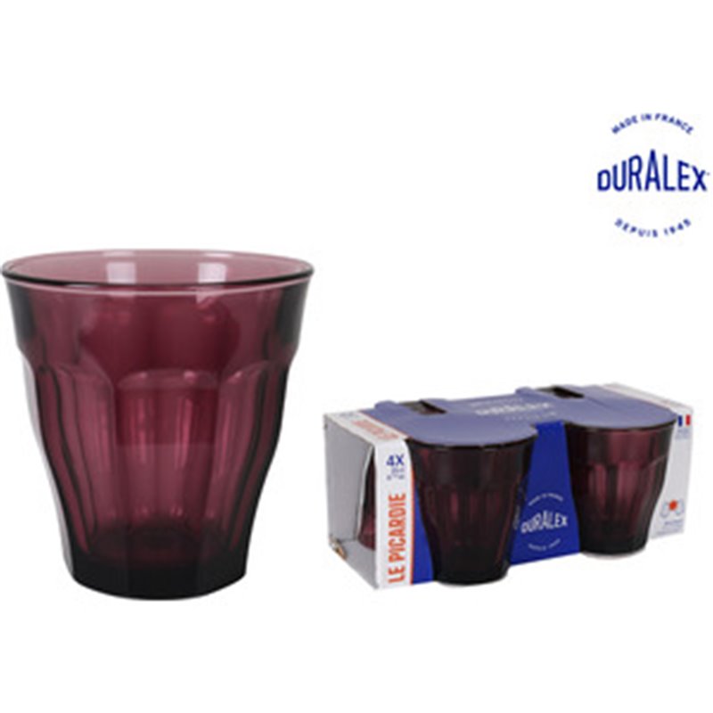 SET 4 VASOS 25CL MORADO/CRANBERRY PICAR