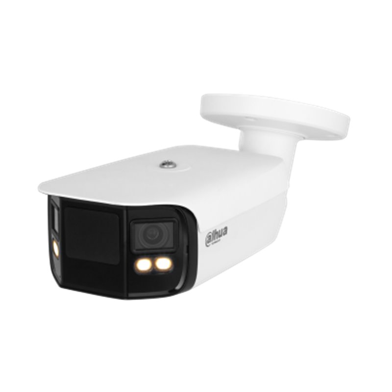 (DH-IPC-PFW5849P-A180-E2-ASTE-0360B) DAHUA CÁMARA IP BULLET PANORÁMICA TIOC DUO WDR WIZSENSE 2X4MP LED IR & LUZ CÁLIDA IP67 ALAR