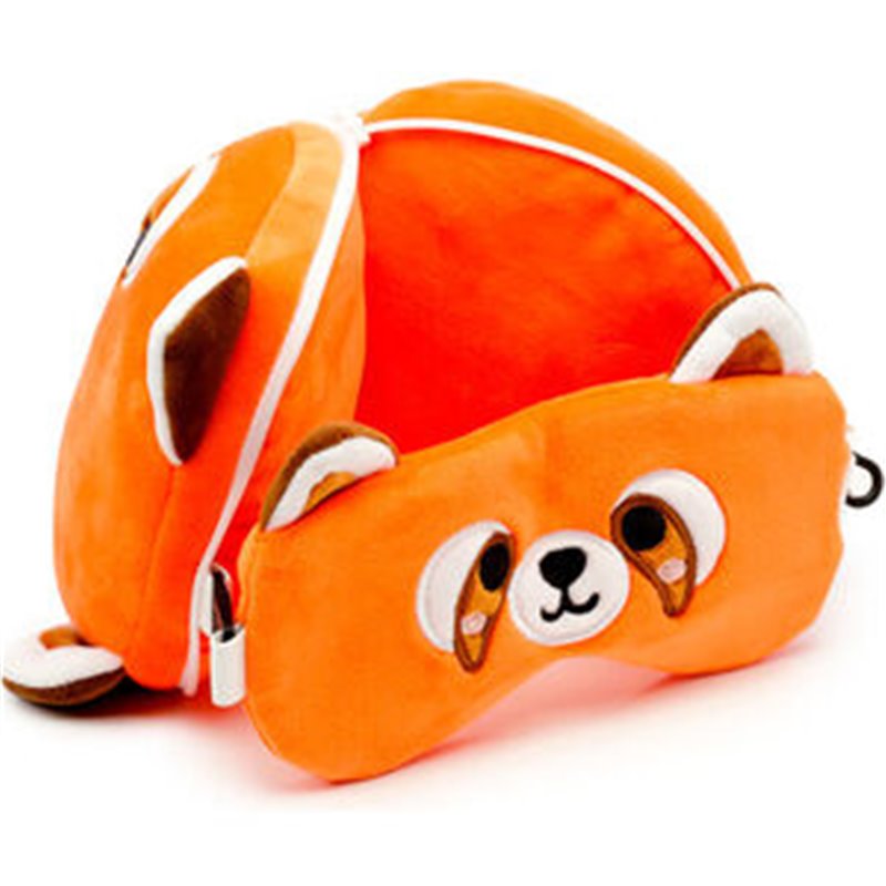 ALMOHADA VIAJE ANTIFAZ OSO PANDA ROJO ADORAMALS RELAXEAZZZ