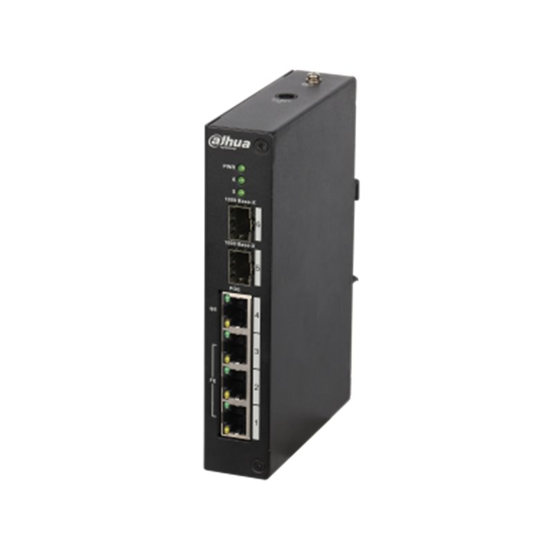 (DH-PFS4206-4P-96) DAHUA SWITCH POE L2 GESTIONABLE 3 PUERTOS + 1 UPLINK GIGABIT HIPOE + 2 SFP