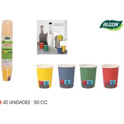 SET-40 VASO CARTON CHUPITO COL.50CC ALGON