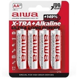 Pack de 4 Pilas AA Aiwa X-TRA+Alcaline LR6/ 1.5V/ Alcalinas