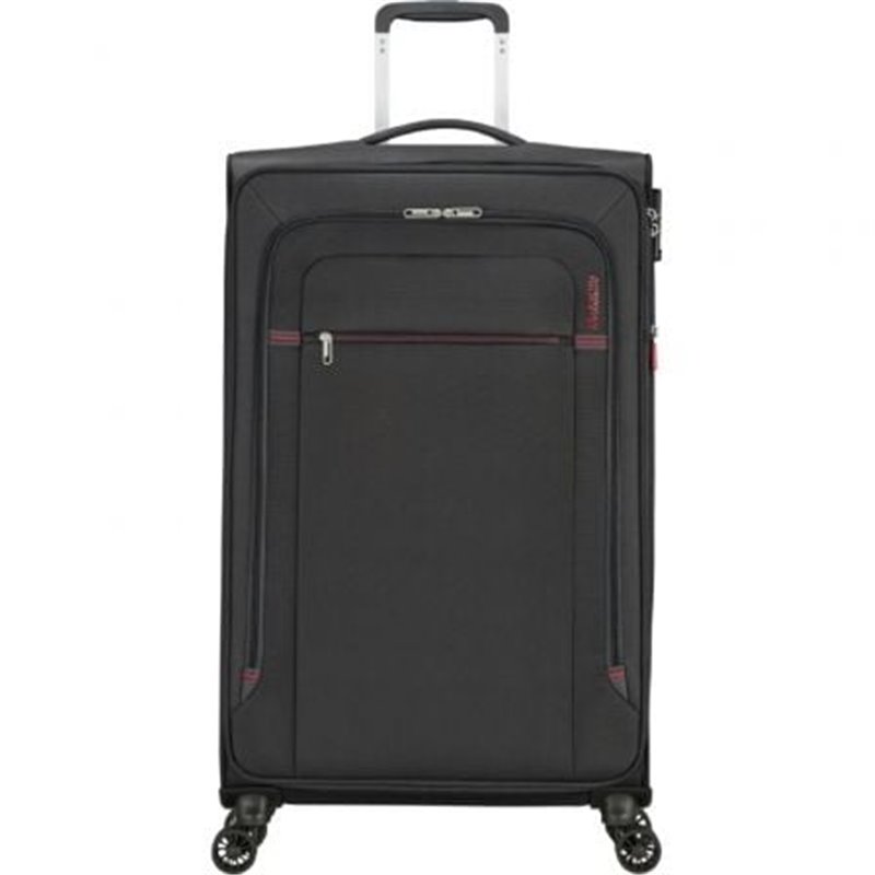 Maleta Mediana American Tourister Crosstrack Spinner Expansible 79cm/ 79x46.5x30.5cm/ 4 Ruedas/ Gris y Rojo