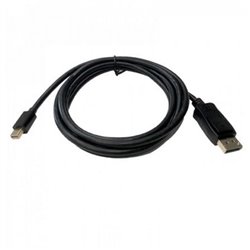 Cable Mini Displayport 3GO CMDPDP-2M/ Mini Displayport Macho - Displayport Macho/ 2m/ Negro