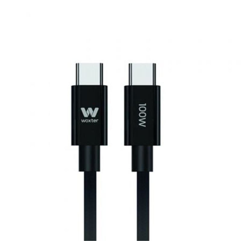 Cable USB 2.0 Tipo-C Woxter PE26-191/ USB Tipo-C Macho - USB Tipo-C Macho/ Hasta 100W/ 480Mbps/ 3m/ Negro