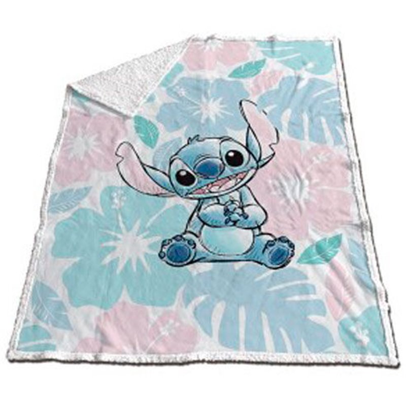 Manta coralina sherpa Stitch Disney 130x170cm