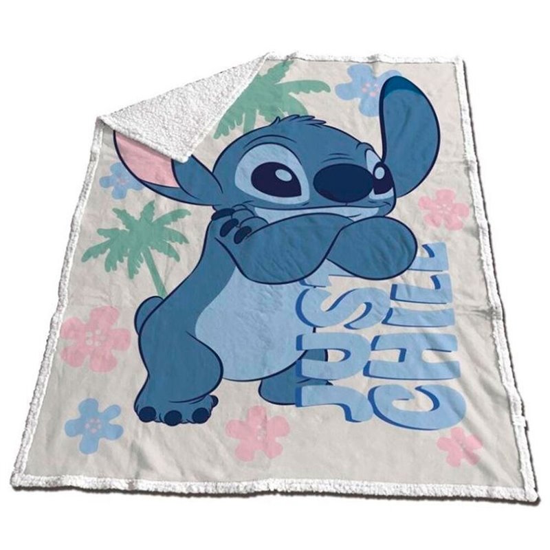 Manta coralina sherpa Stitch Disney 130x170cm