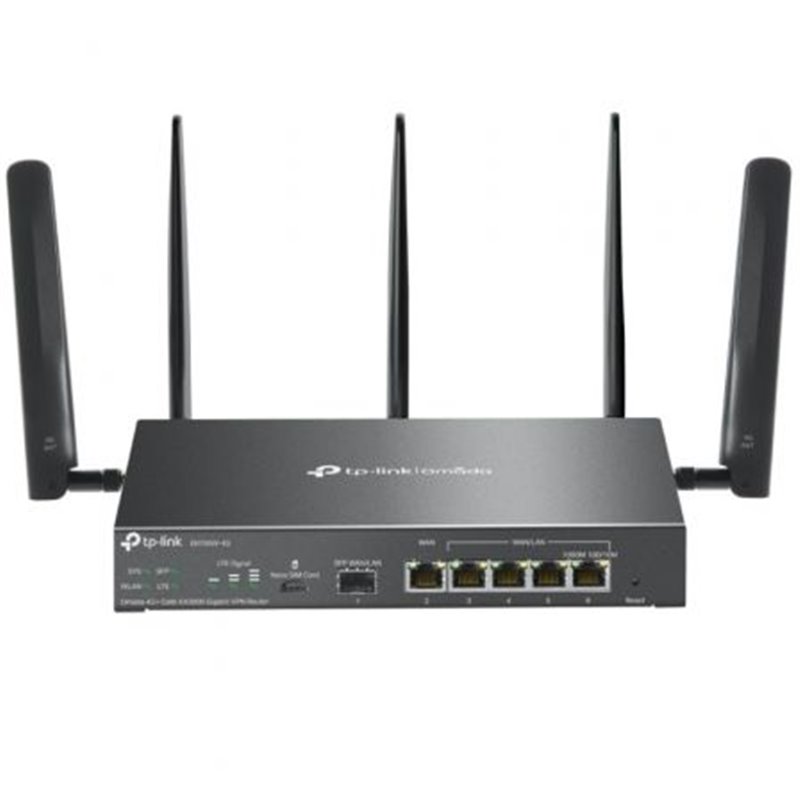 Router VPN 4G TP-Link Omada ER706W-4G/ WiFi 6/ 3000Mbps/ 2.4GHz 5GHz/ 5 Antenas/ WiFi 802.1Q