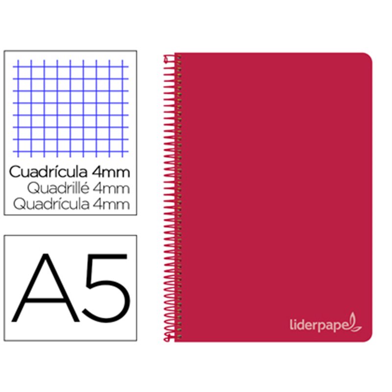 CUADERNO ESPIRAL 80H 75GR CUADROS 4MM