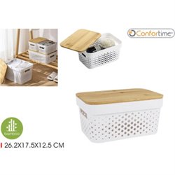 CAJA ORDENA.MULTIU.PLAST.TAPA BAMBU CONFORTIME