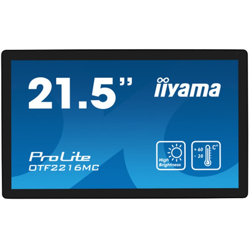 iiyama ProLite OTF2216MC-B1 pantalla para PC 39,6 cm (15.6") 1920 x 1080 Pixeles Full HD Pantalla táctil Negro