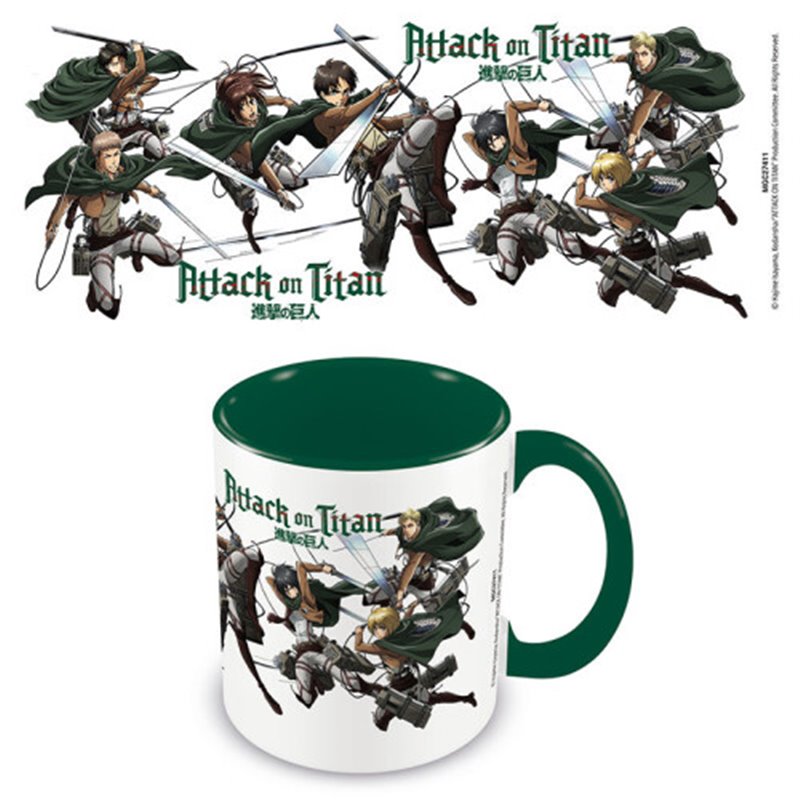 TAZA PERSONAJES ATTACK ON TITAN INTERIOR VERDE 315 ML PYRAMID INTERNATIONAL MGC27411