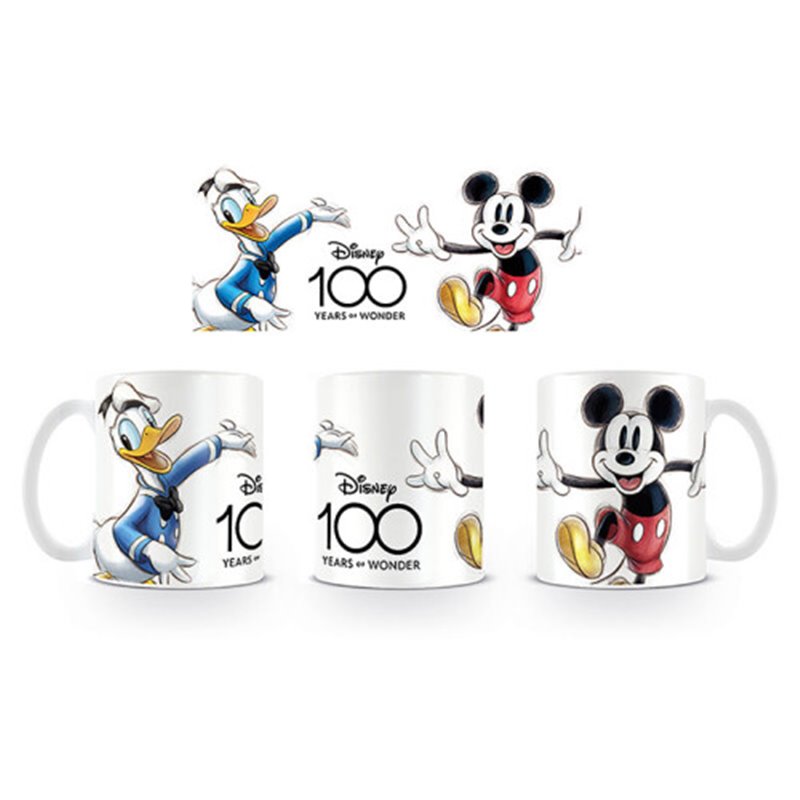 TAZA MICKEY & DONALD DISNEY 100 BLANCA 315 ML PYRAMID INTERNATIONAL MG27702