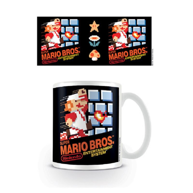 TAZA DESAYUNO SUPER MARIO PORTADA NES PYRAMID INTERNATIONAL MG24516