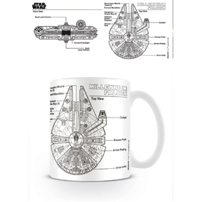 TAZA DESAYUNO STAR WARS PLANO HALCÓN MILENARIO PYRAMID INTERNATIONAL MG23478