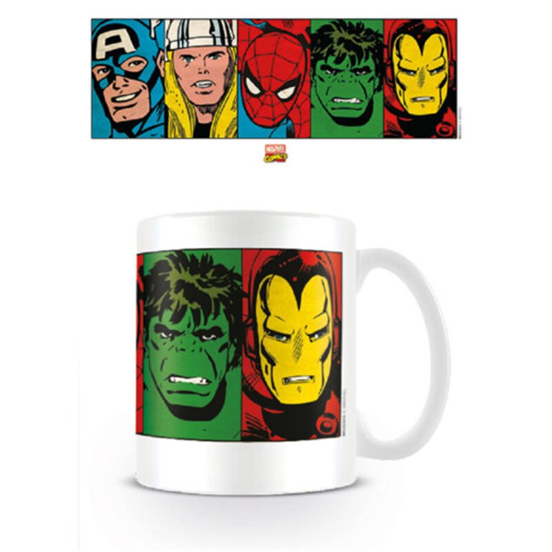 TAZA DESAYUNO MARVEL CARAS COMIC PYRAMID INTERNATIONAL MG23443